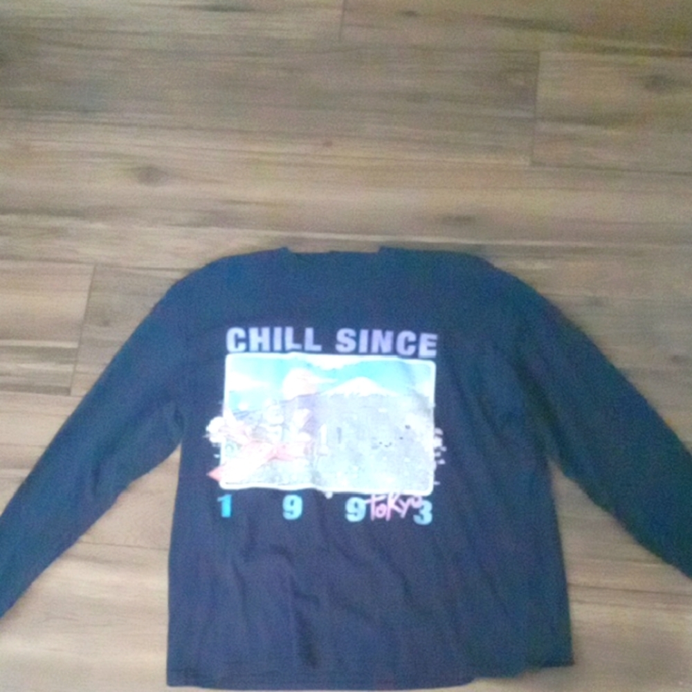 Brandy Melville Black Graphic Long Sleeve Tee